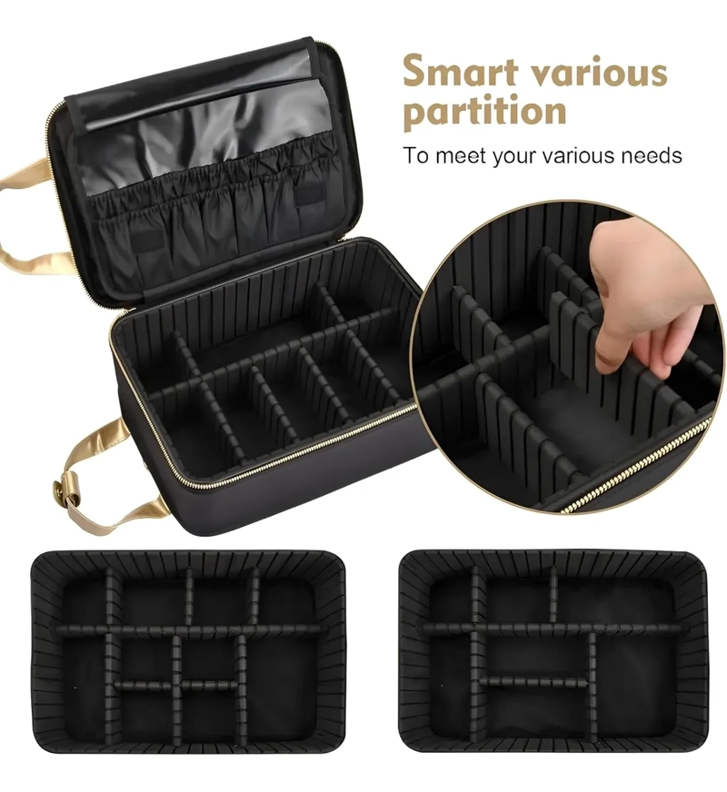 BOLSO MAQUILLAJE GRANDE ORGANIZADOR COSME TICO CON DIVISIONES - 3