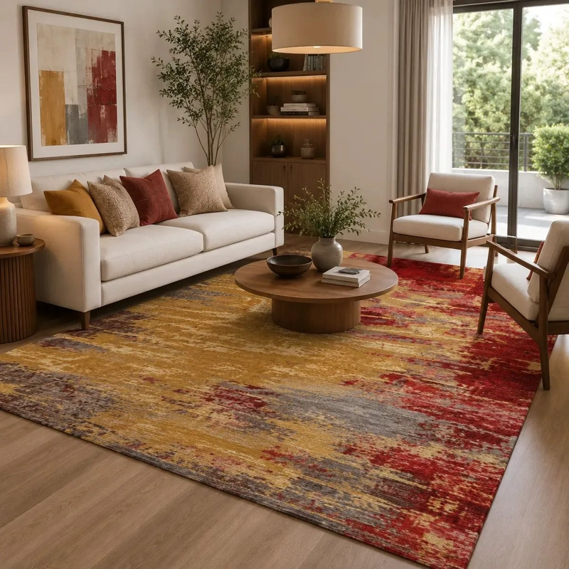 ALFOMBRA DECORATIVA PARA LIVING MODERNA ABSTRACTA 3X2 - 1