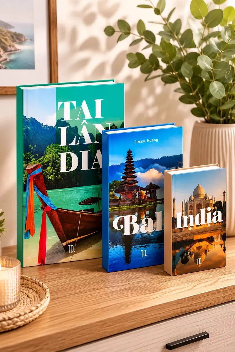 PACK 3 LIBROS FALSOS CON ALMACENAMIENTO DECORATIVOS DISEÑOS SURTIDOS DIFERENTES TAMAÑOS PARA DECORAC - 3