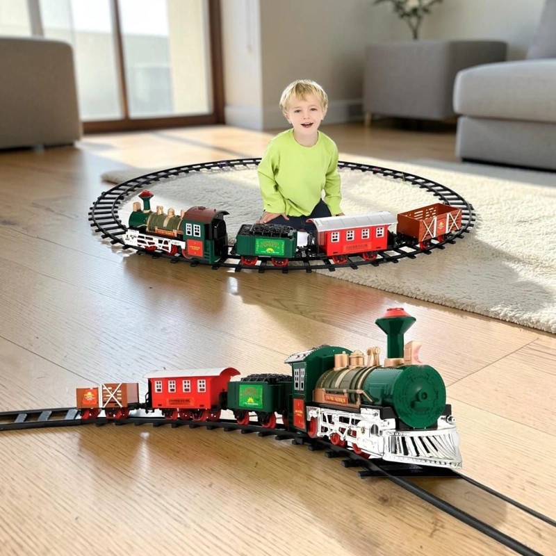 Tren De Navidad Con Luz Y Sonido Locomotora Pie De Arbol - 1