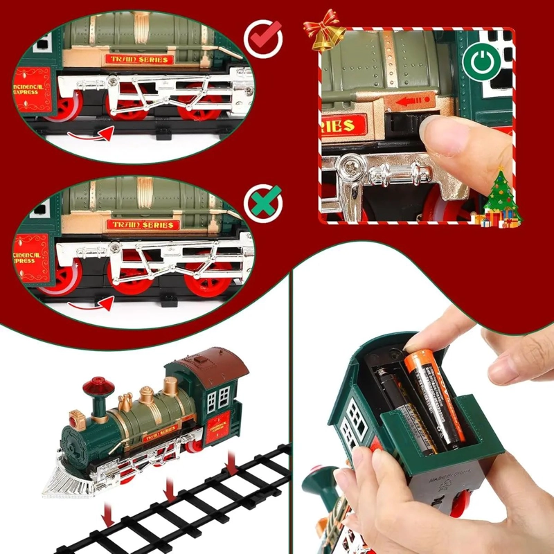 Tren De Navidad Con Luz Y Sonido Locomotora Pie De Arbol - 2