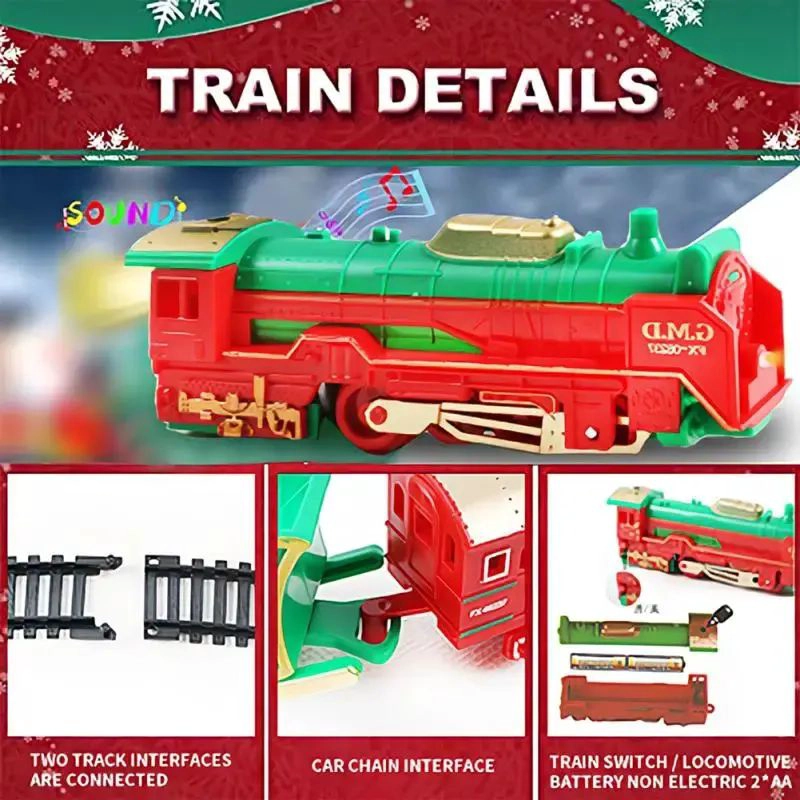 Tren De Navidad Con Luz Y Sonido Locomotora Pie De Arbol - 5