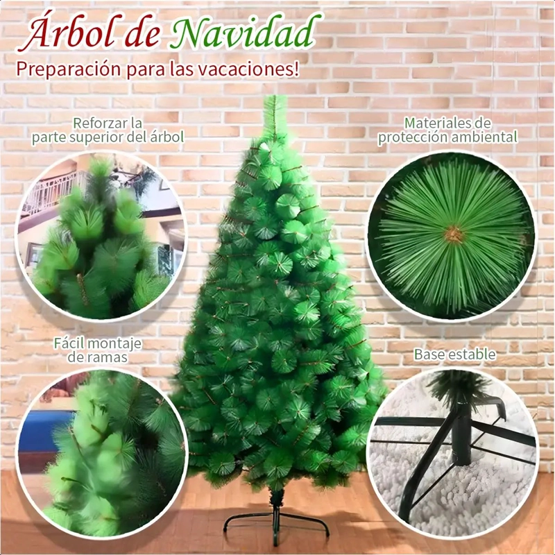 ARBOL NAVIDAD PINO TET 1.8M PASCUA ARTIFICIAL FRONDOSO VERDE - 4