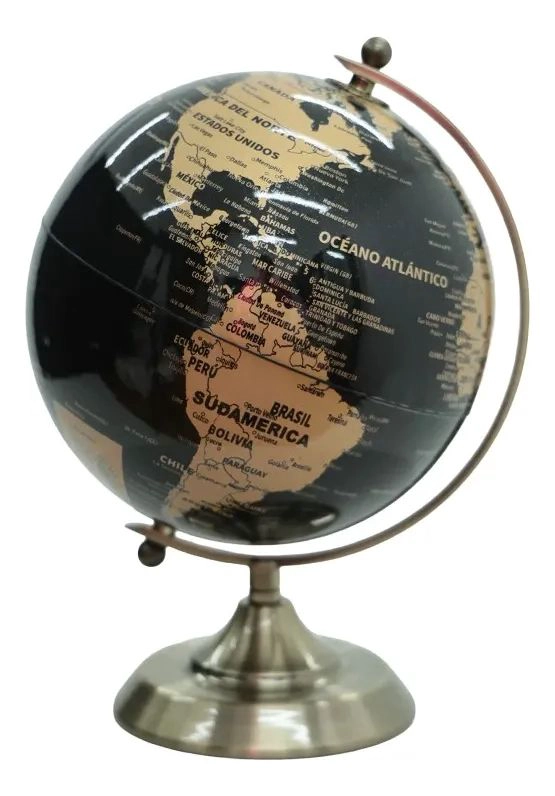 GLOBO TERRAQUEO NEGRO DISEÑO ELEGANT MAPA MUNDIAL SOFISTICAD - 1