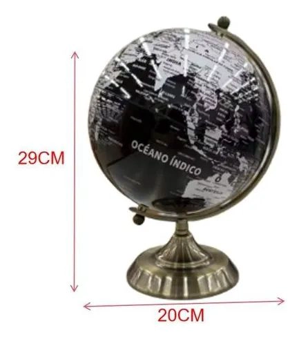 GLOBO TERRAQUEO NEGRO DISEÑO ELEGANT MAPA MUNDIAL SOFISTICAD - 2