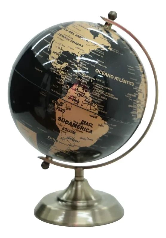 GLOBO TERRAQUEO NEGRO DISEÑO ELEGANT MAPA MUNDIAL SOFISTICAD - 3