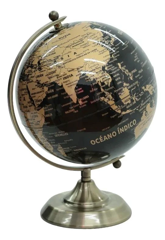 GLOBO TERRAQUEO NEGRO DISEÑO ELEGANT MAPA MUNDIAL SOFISTICAD - 4