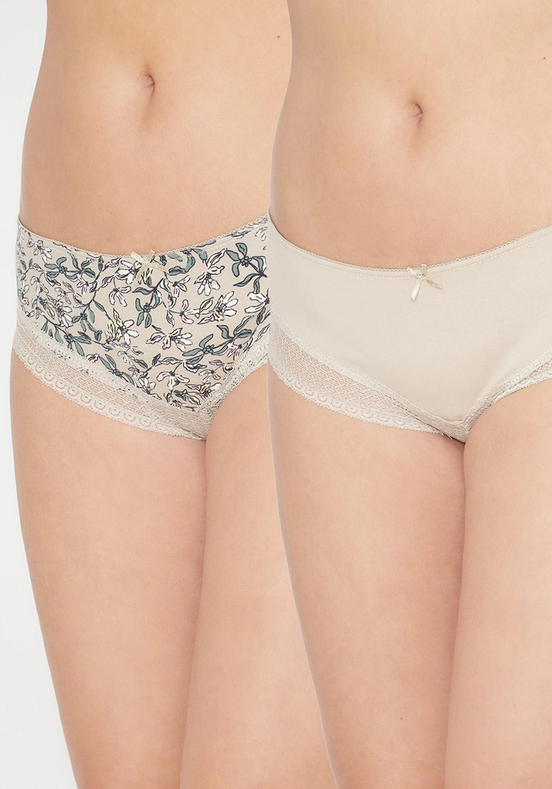 PACK 2X PANTALETA ALGODON P2140024W-BEI2 KAYSER - 1