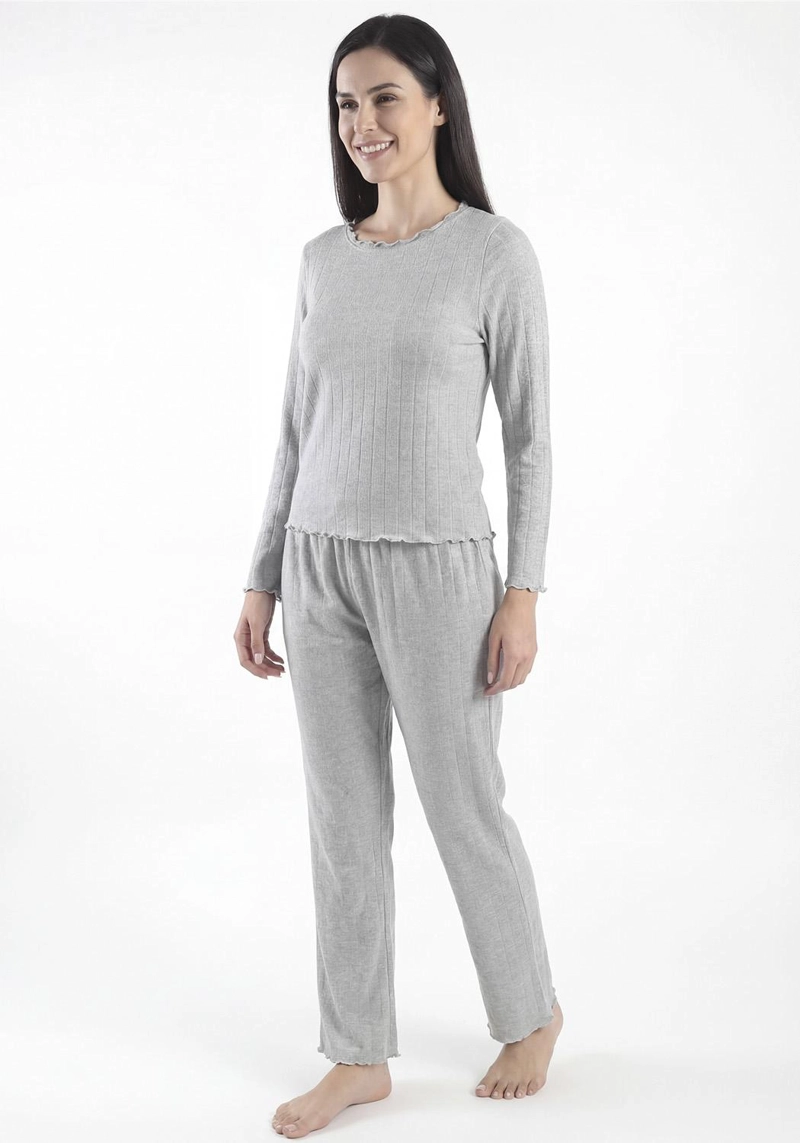 PIJAMA DE MUJER VISCOSA 60.1608M-GRI - 1