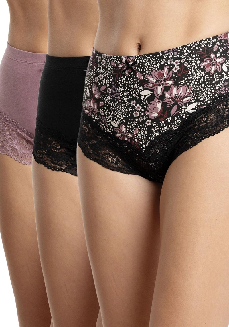 PACK 3 PANTALETAS TIRO ALTO ALGODON MUJER KAYSER - 1