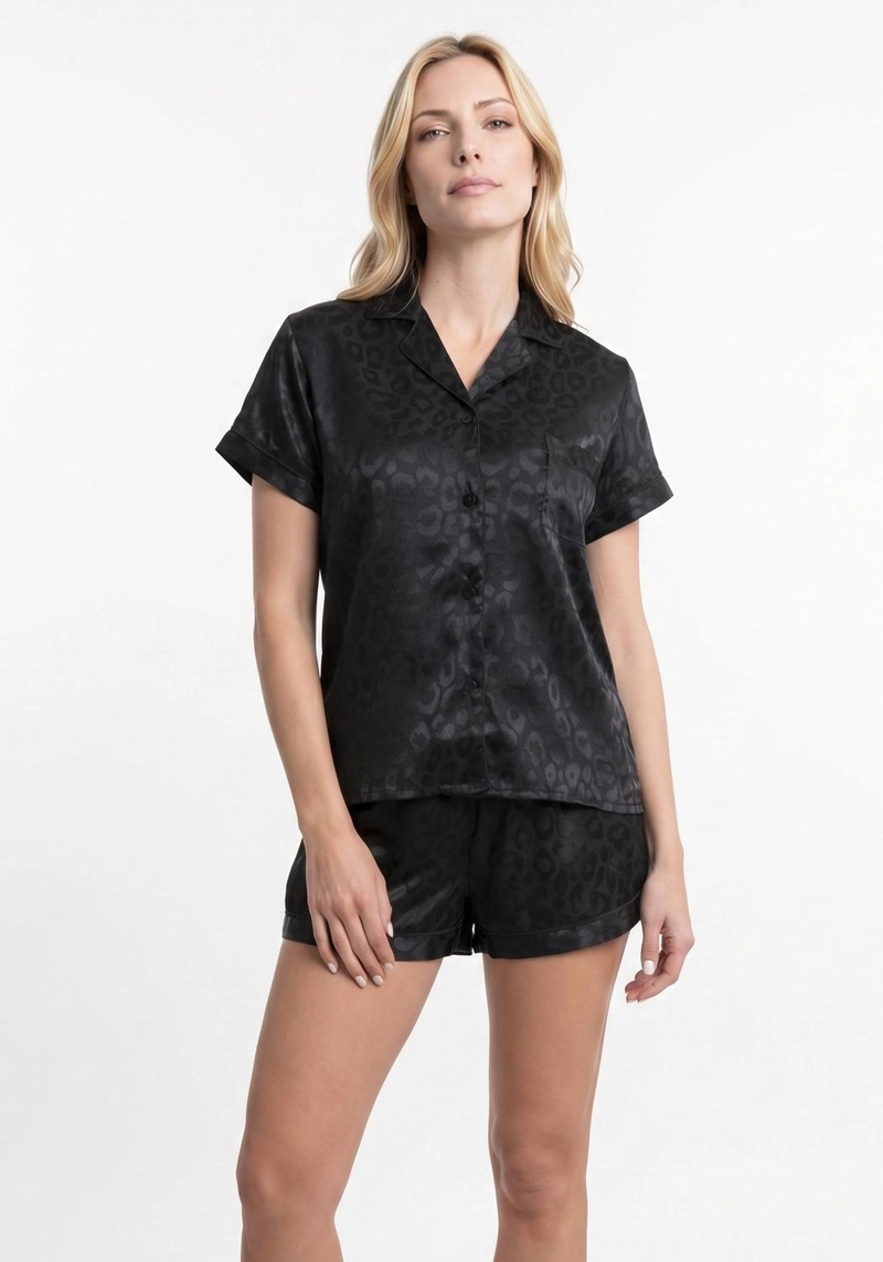 PIJAMA CORTO ABOTONADO SATIN MUJER KAYSER - 1