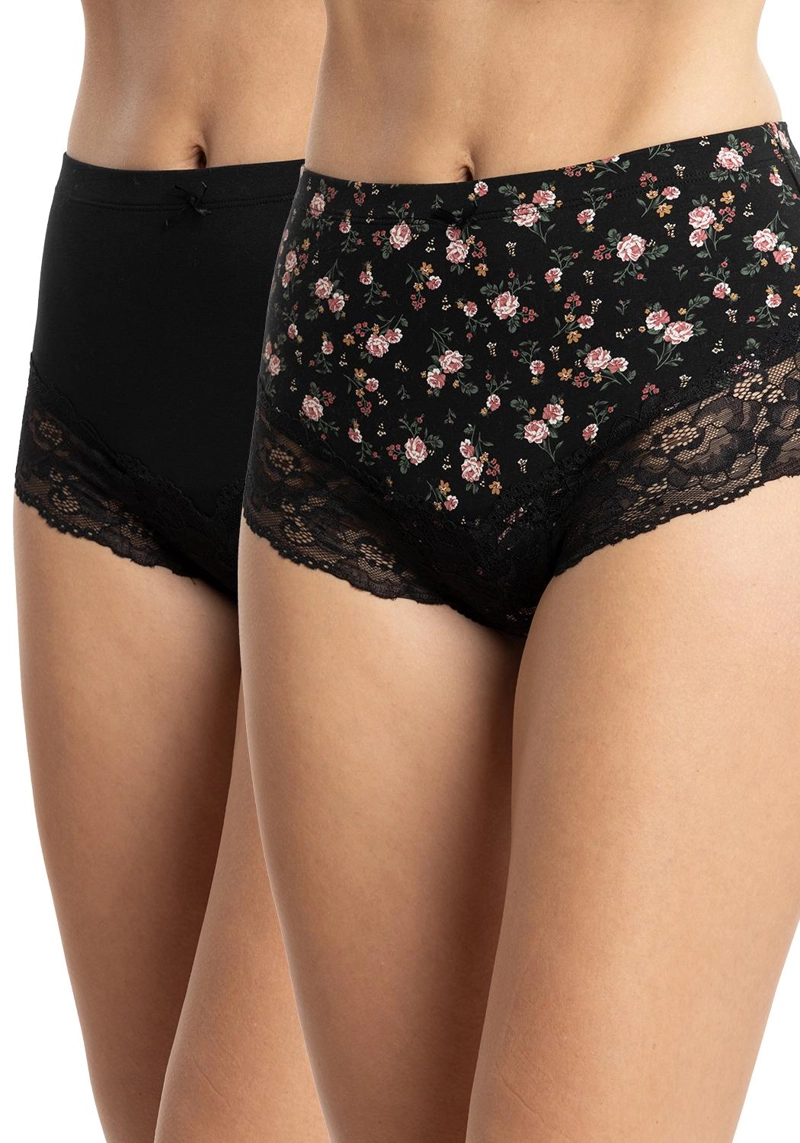 PACK 2 PANTALETAS TIRO ALTO ALGODON MUJER KAYSER P2145053W-NEG5 - 1