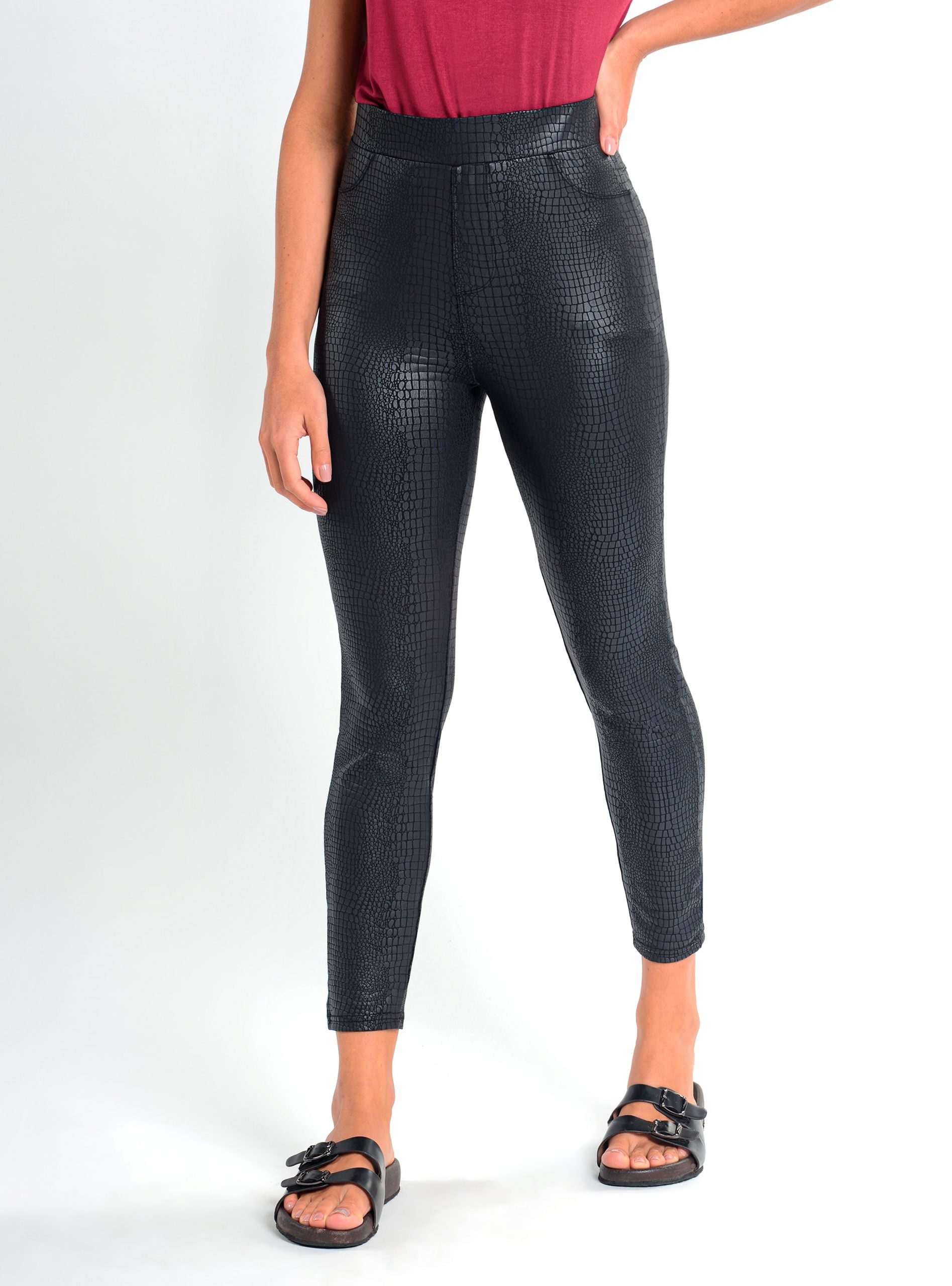 LEGGING MUJER CAFFARENA 14636 EFECTO CUERO - 1