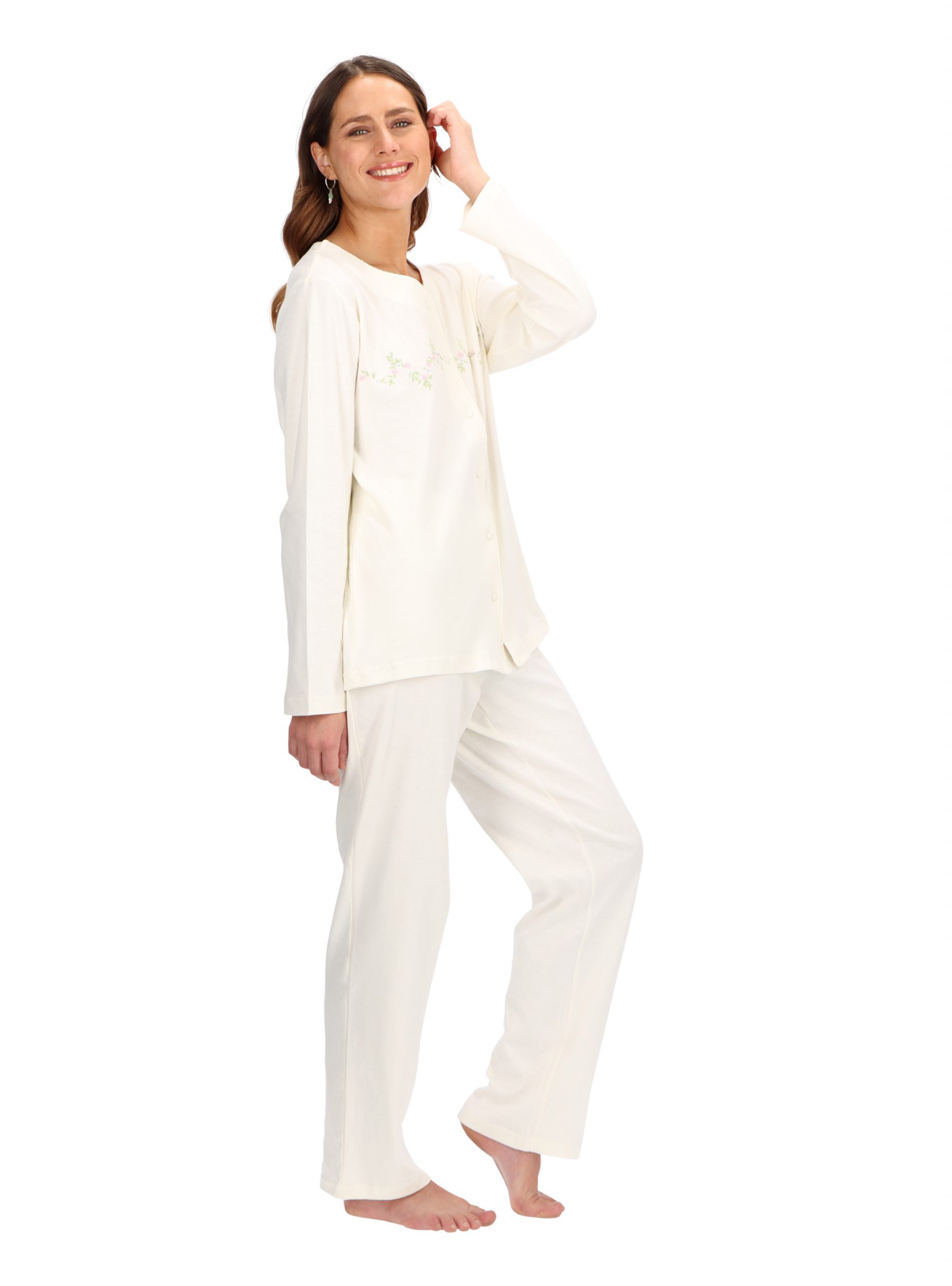 PIJAMA MUJER CAFFARENA 30660 LARGO ALGODON - 2