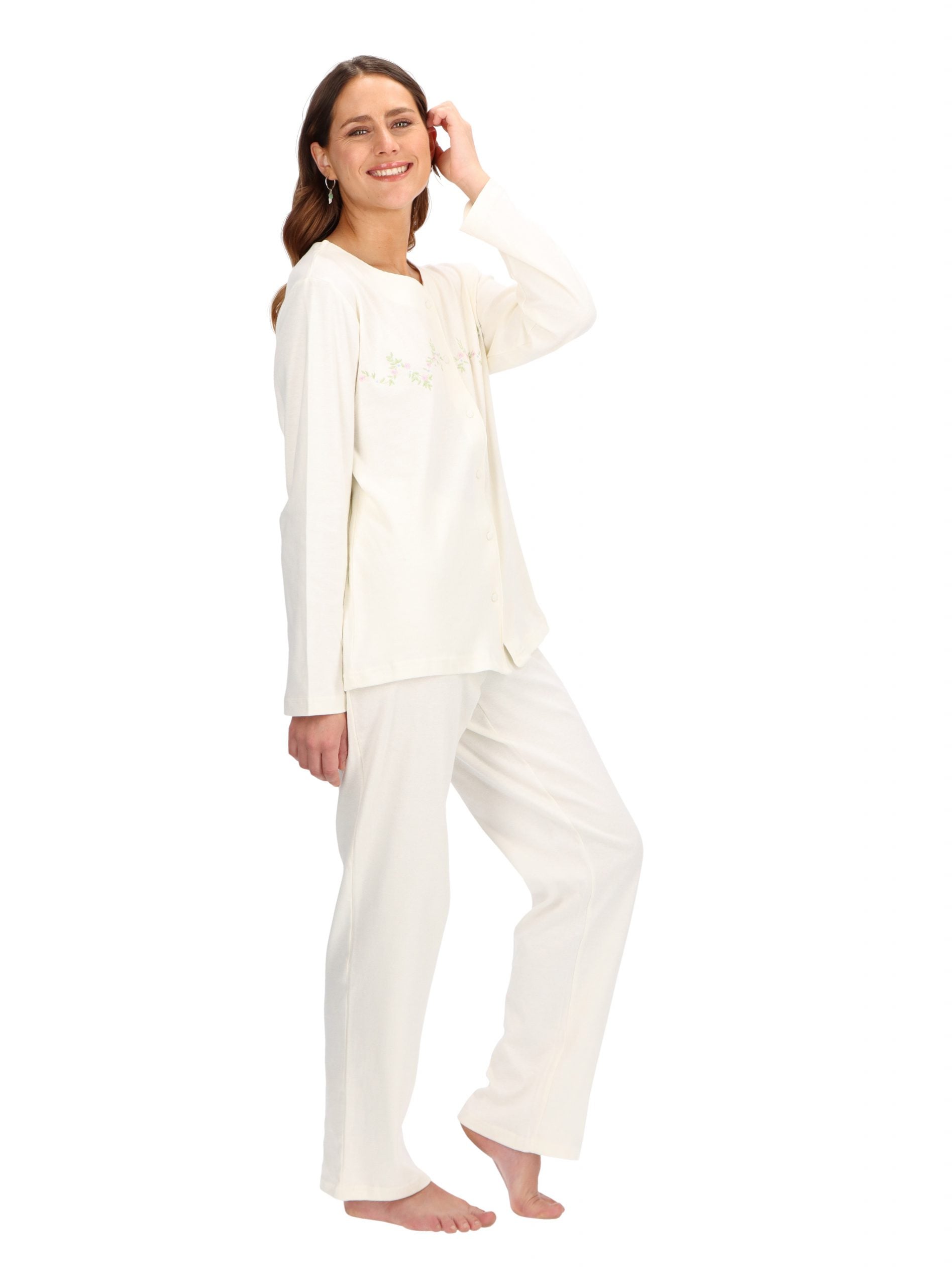 PIJAMA MUJER CAFFARENA 30660 LARGO ALGODON - 2