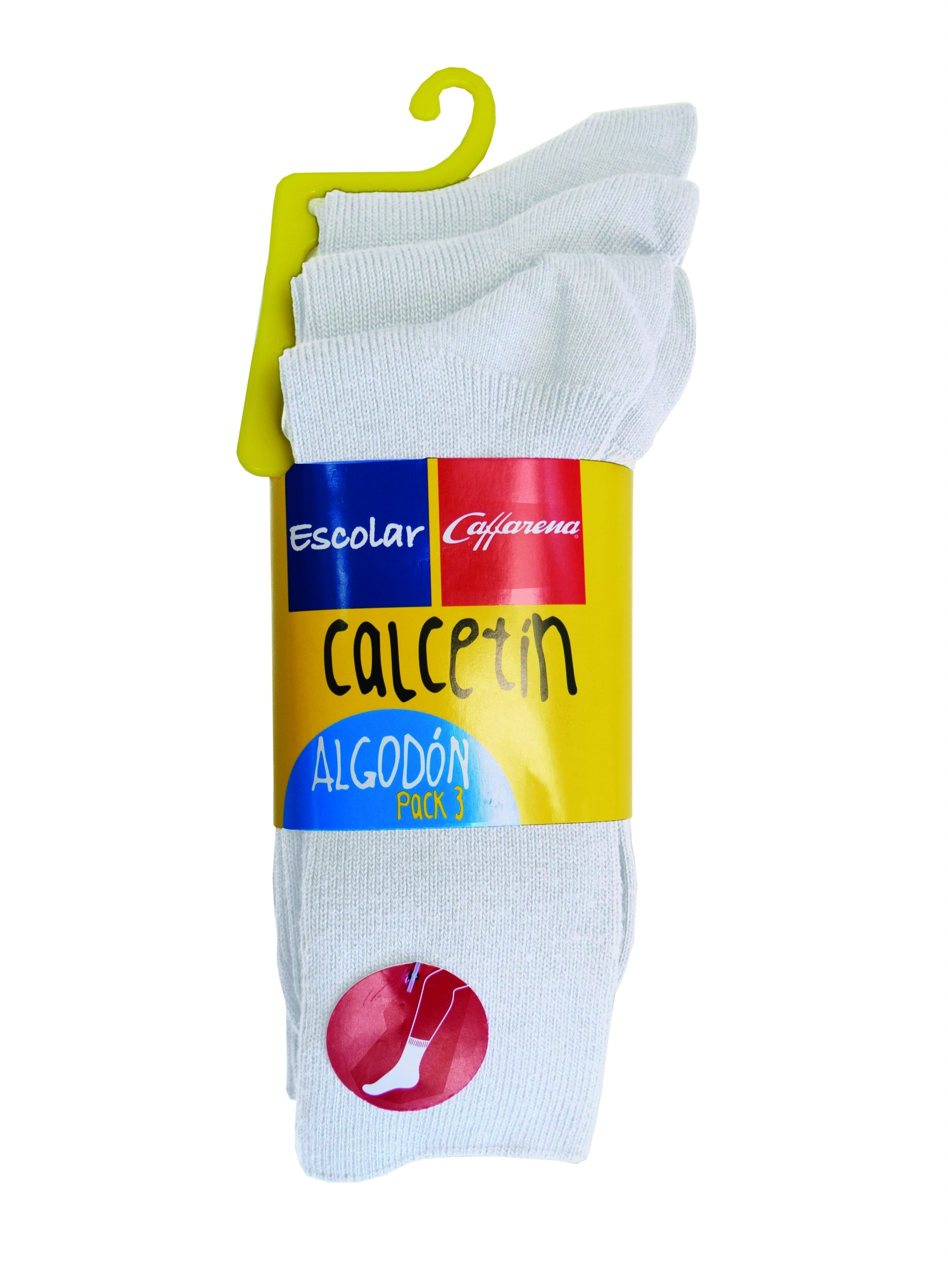 PACK 3 CALCETINES ALGODÓN UNISEX CAFFARENA ESCOLARES CORTOS 2814 - 4