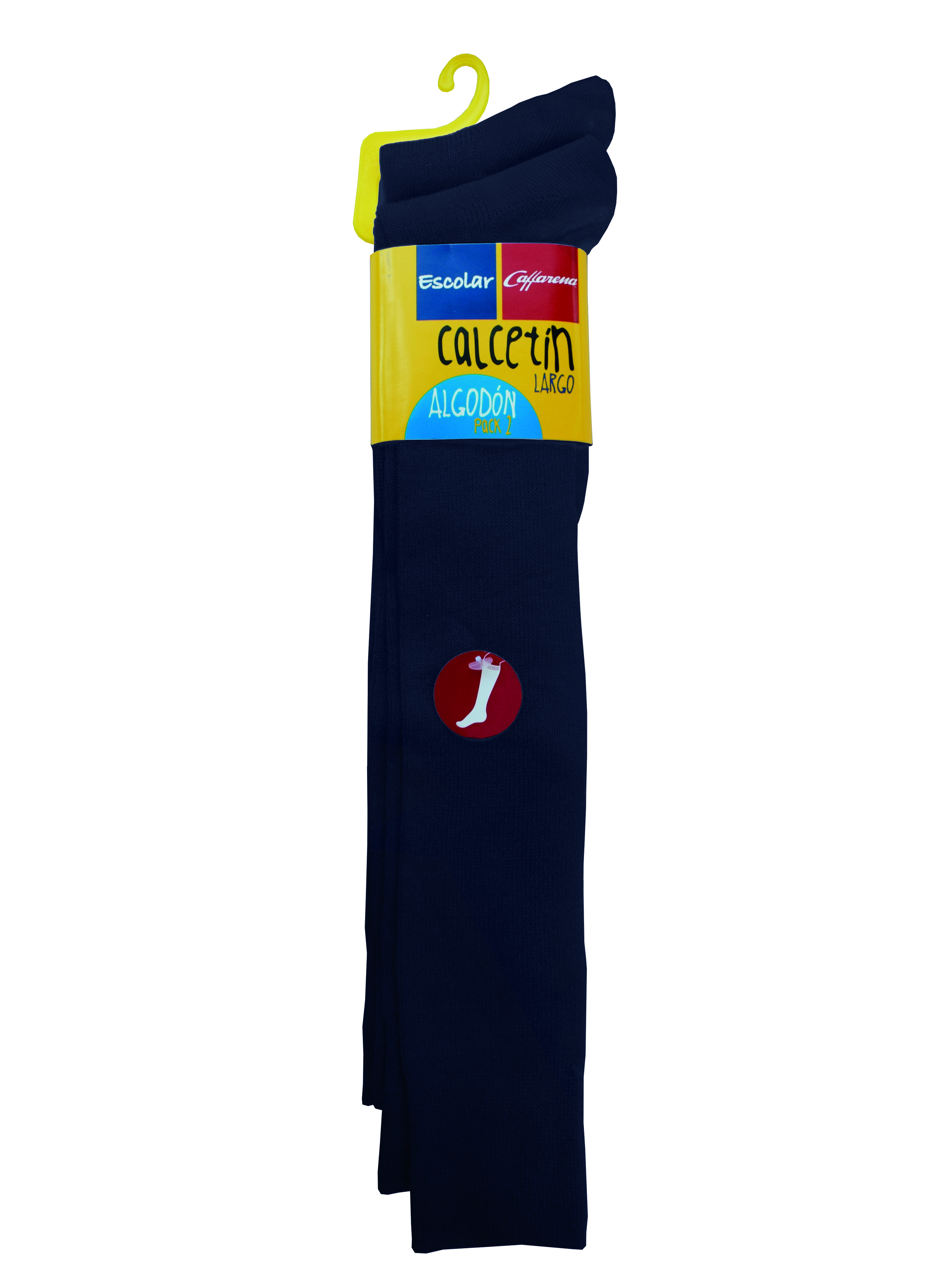 CALCETIN LARGO LISO PACK 2 ESCOLAR CAFFARENA - 1