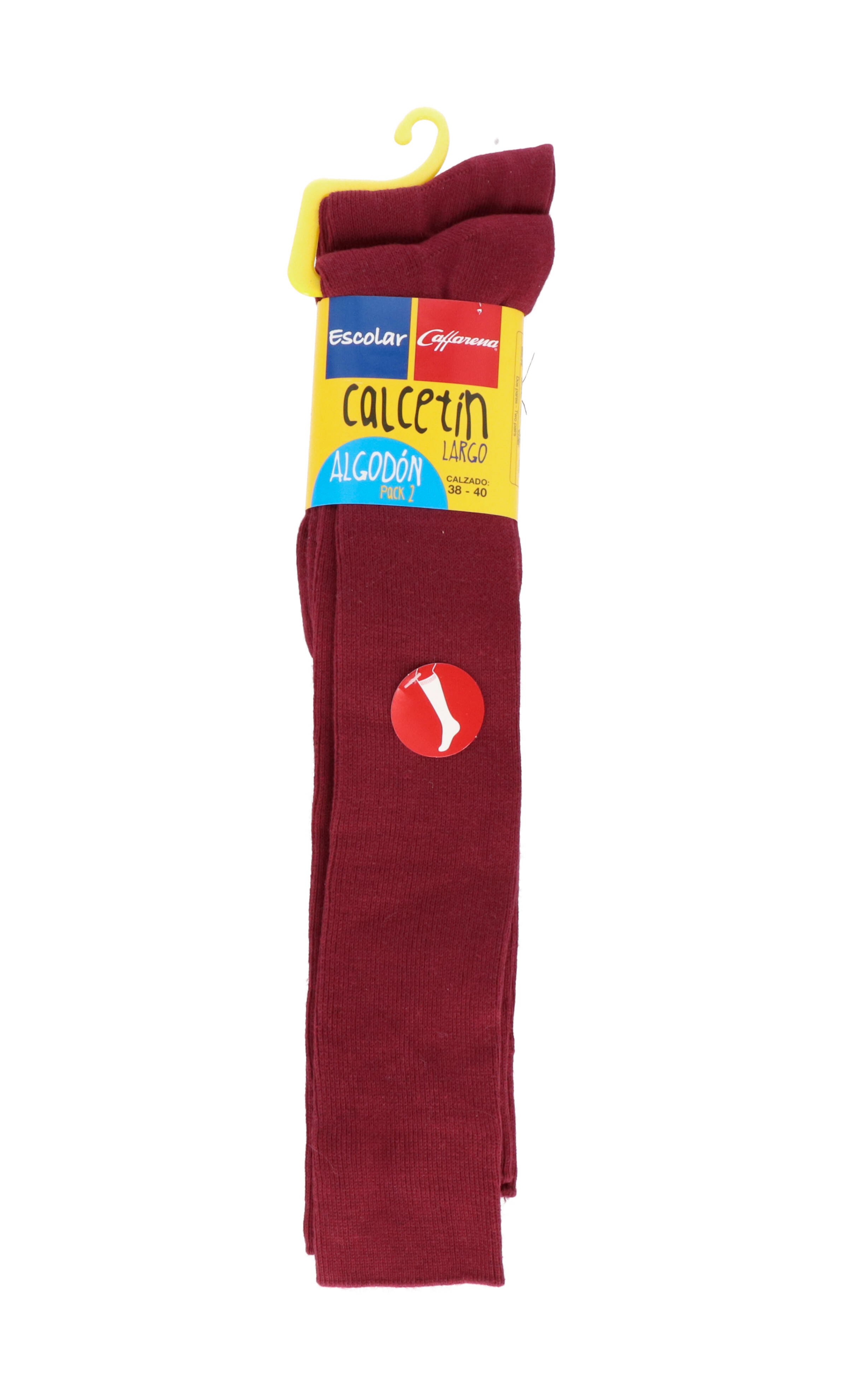 CALCETIN LARGO LISO PACK 2 ESCOLAR CAFFARENA - 1