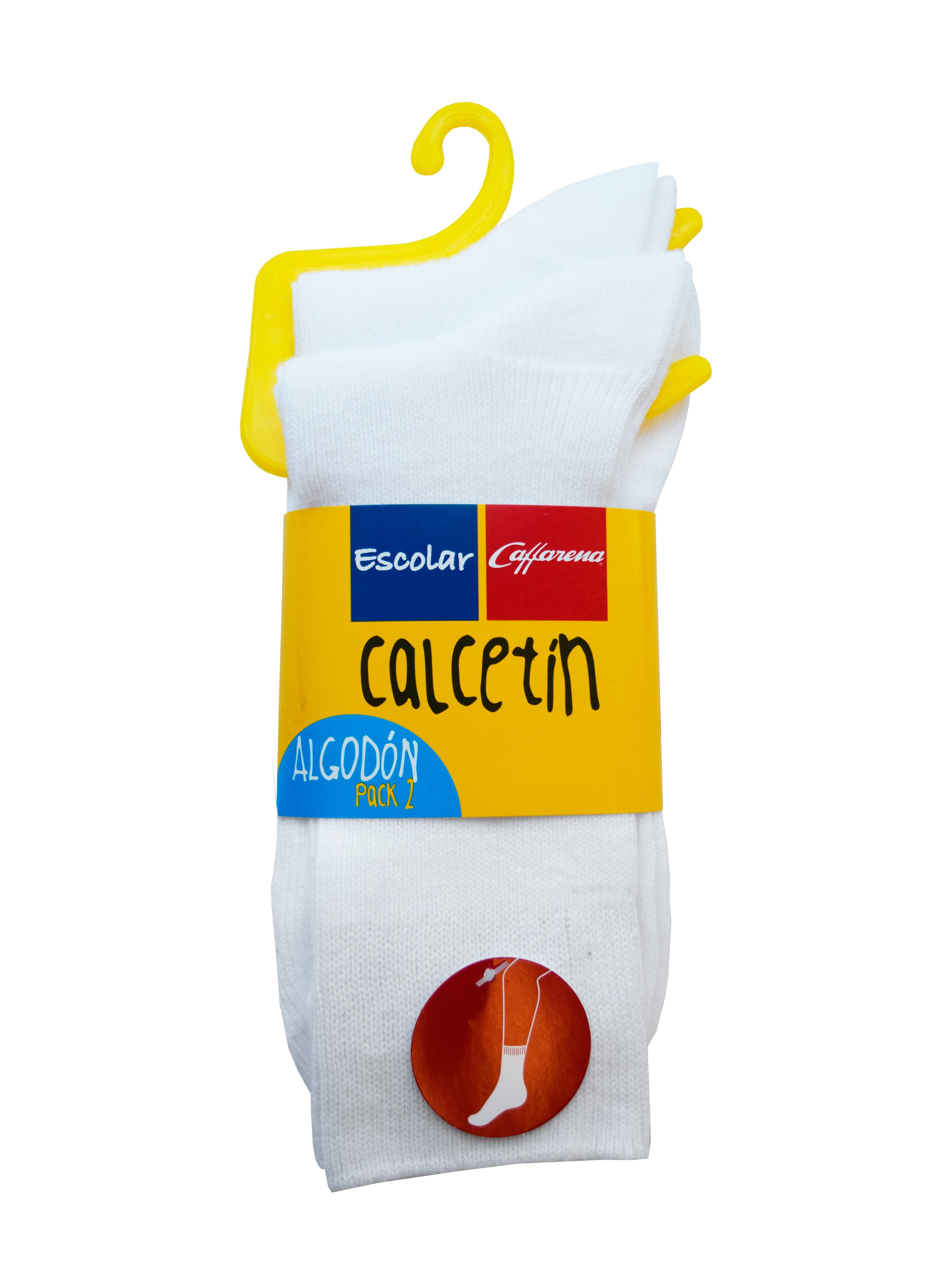 PACK 2 CALCETINES ESCOLAR UNISEX CAFFARENA CORTO LISO 2802 - 1