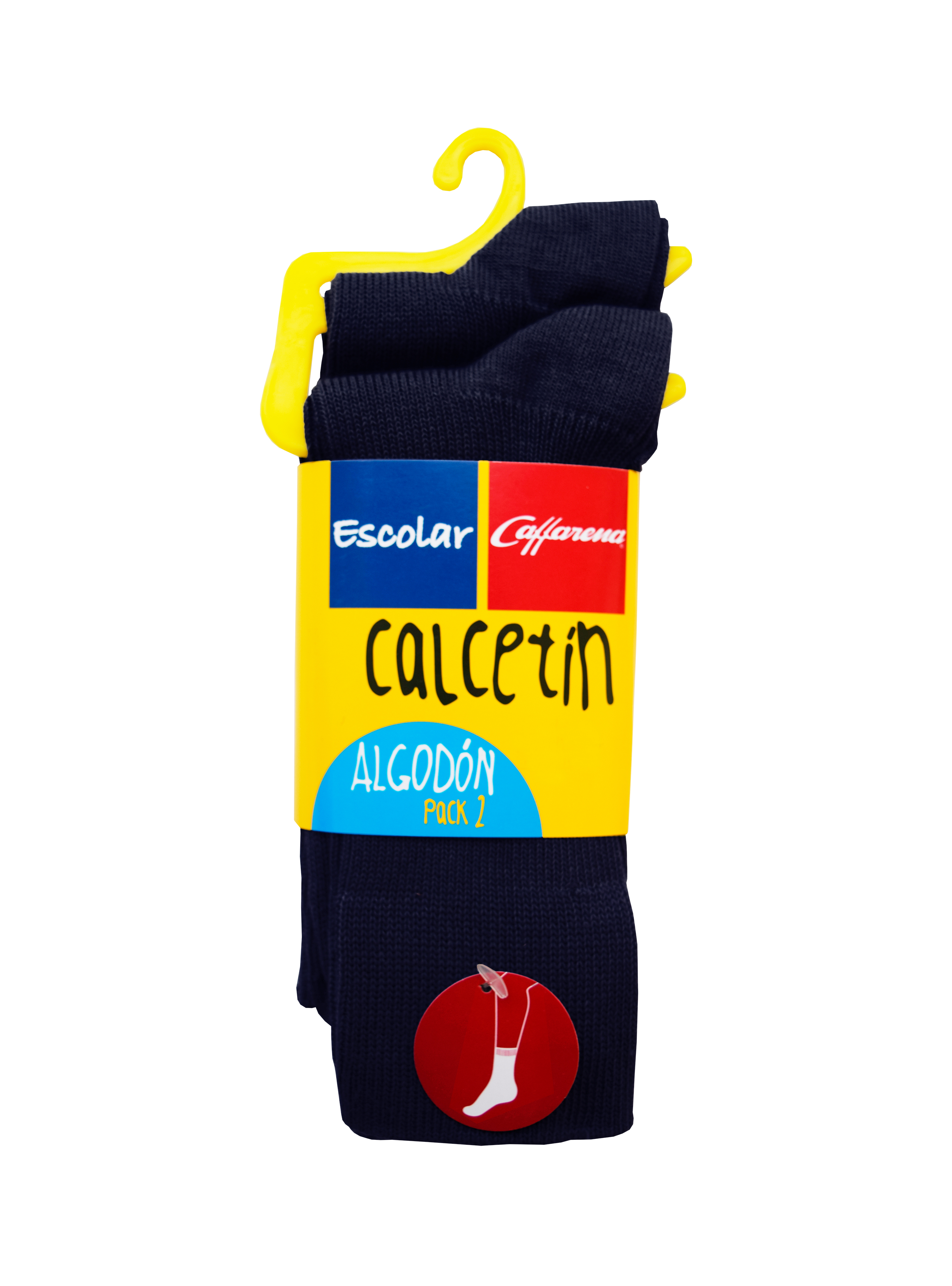 PACK 2 CALCETINES ESCOLAR UNISEX CAFFARENA CORTO LISO 2802 - 1