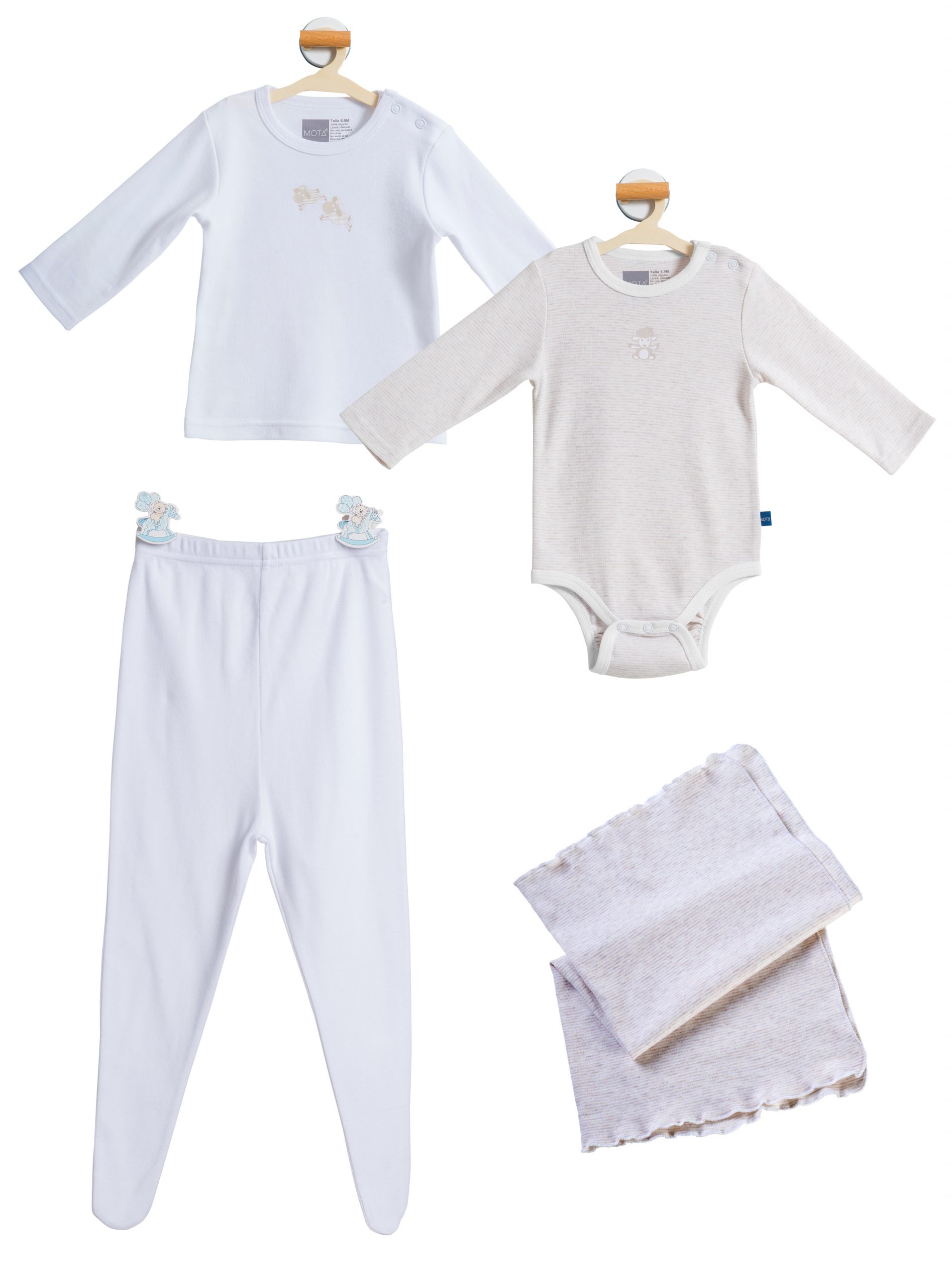 SET BEBE 4 PIEZAS MOTA ALGODON MT4604 - 1