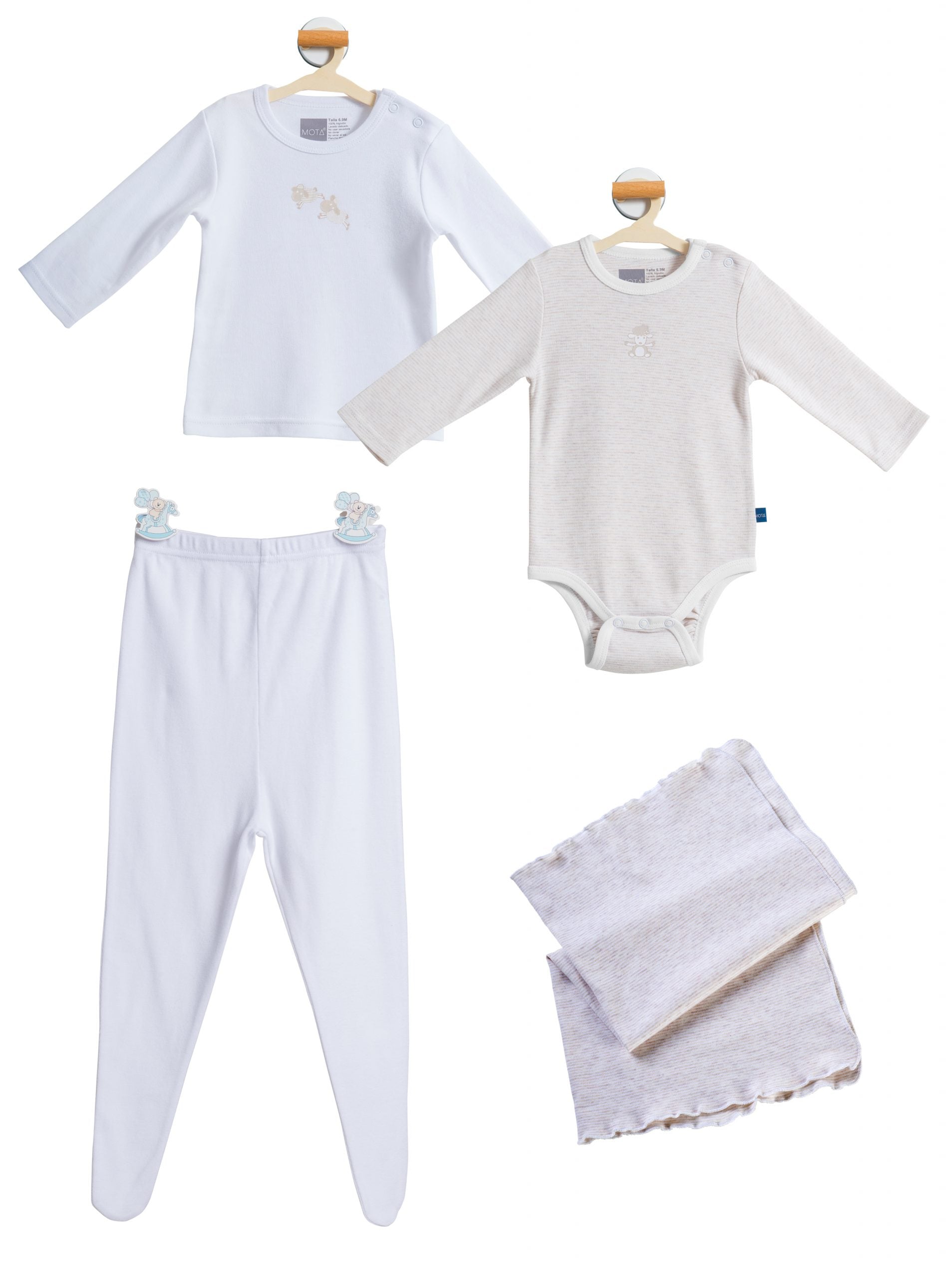 SET BEBE 4 PIEZAS MOTA ALGODON MT4604 - 1
