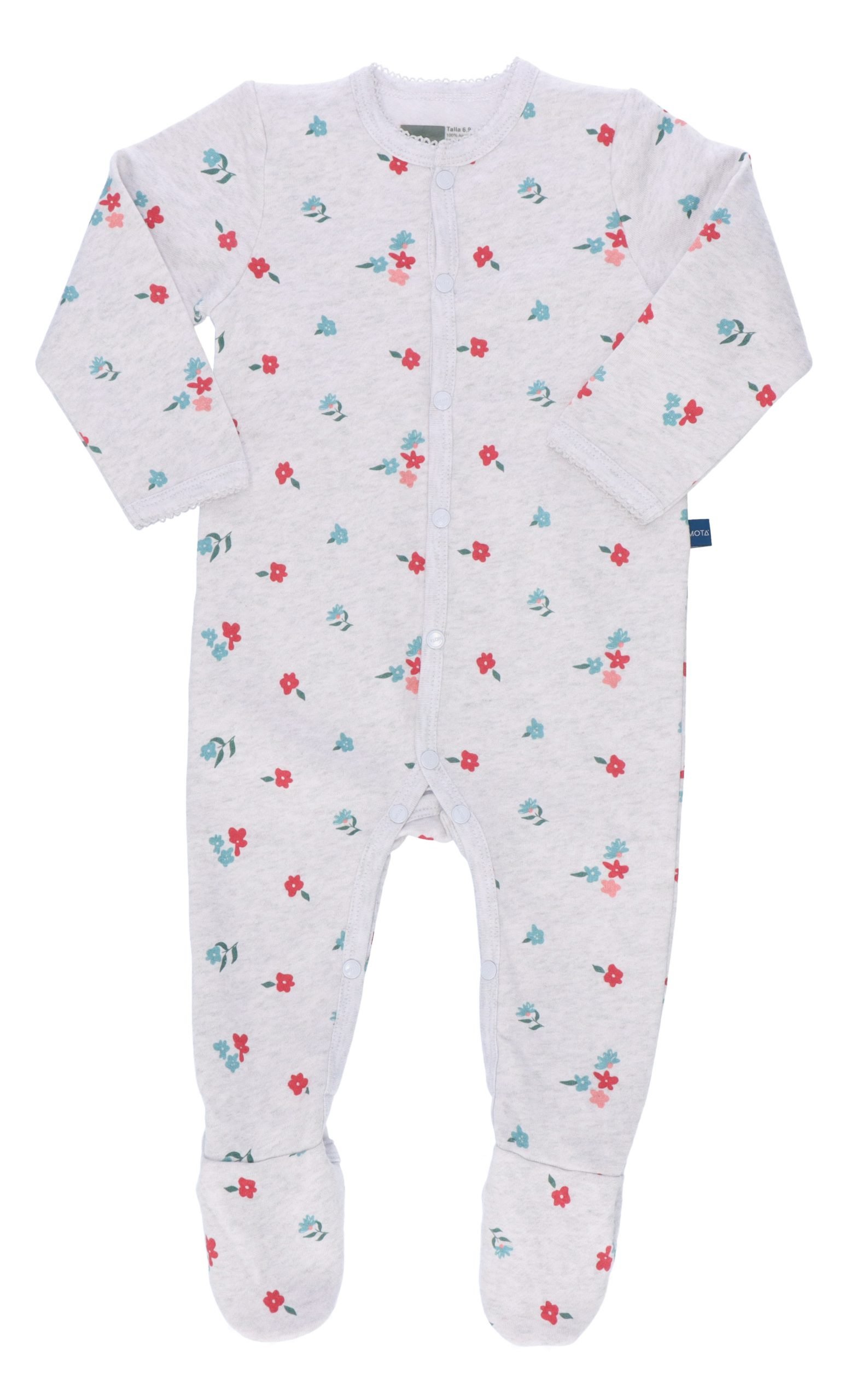 PIJAMA ENTERITO MANGA LARGA GRUESO BEBE NIÑA MOTA ALGODON MT4773 - 2
