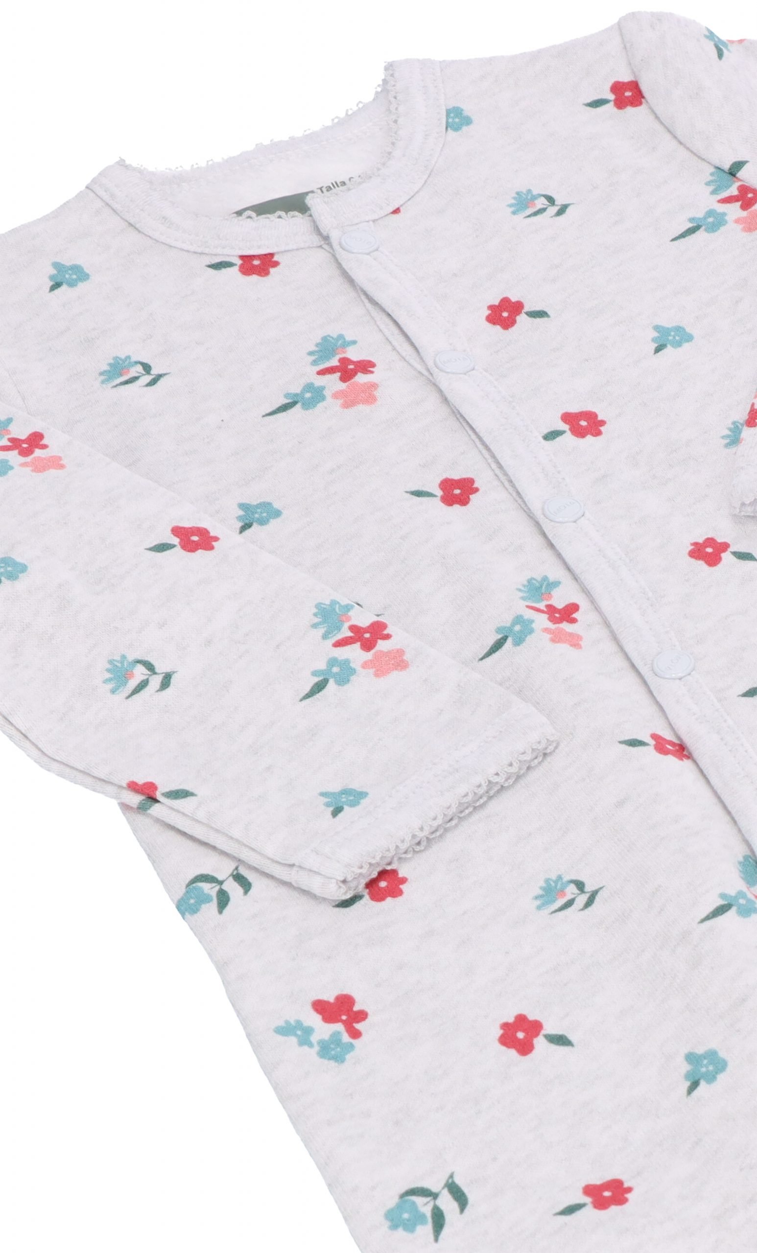 PIJAMA ENTERITO MANGA LARGA GRUESO BEBE NIÑA MOTA ALGODON MT4773 - 3