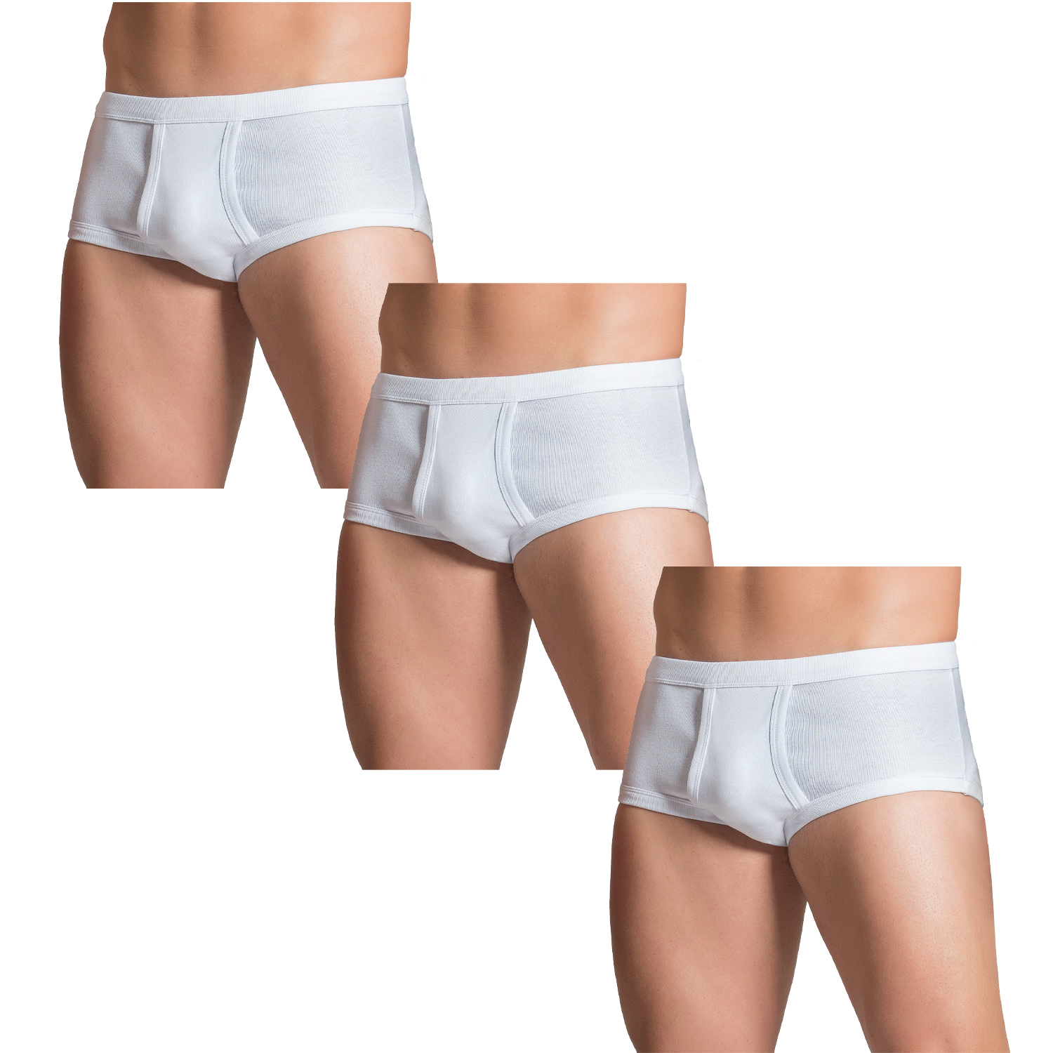 PACK X3 CALZÓN HOMBRE MOTA MT4029 CILLO ALGODÓN BLANCO - 1