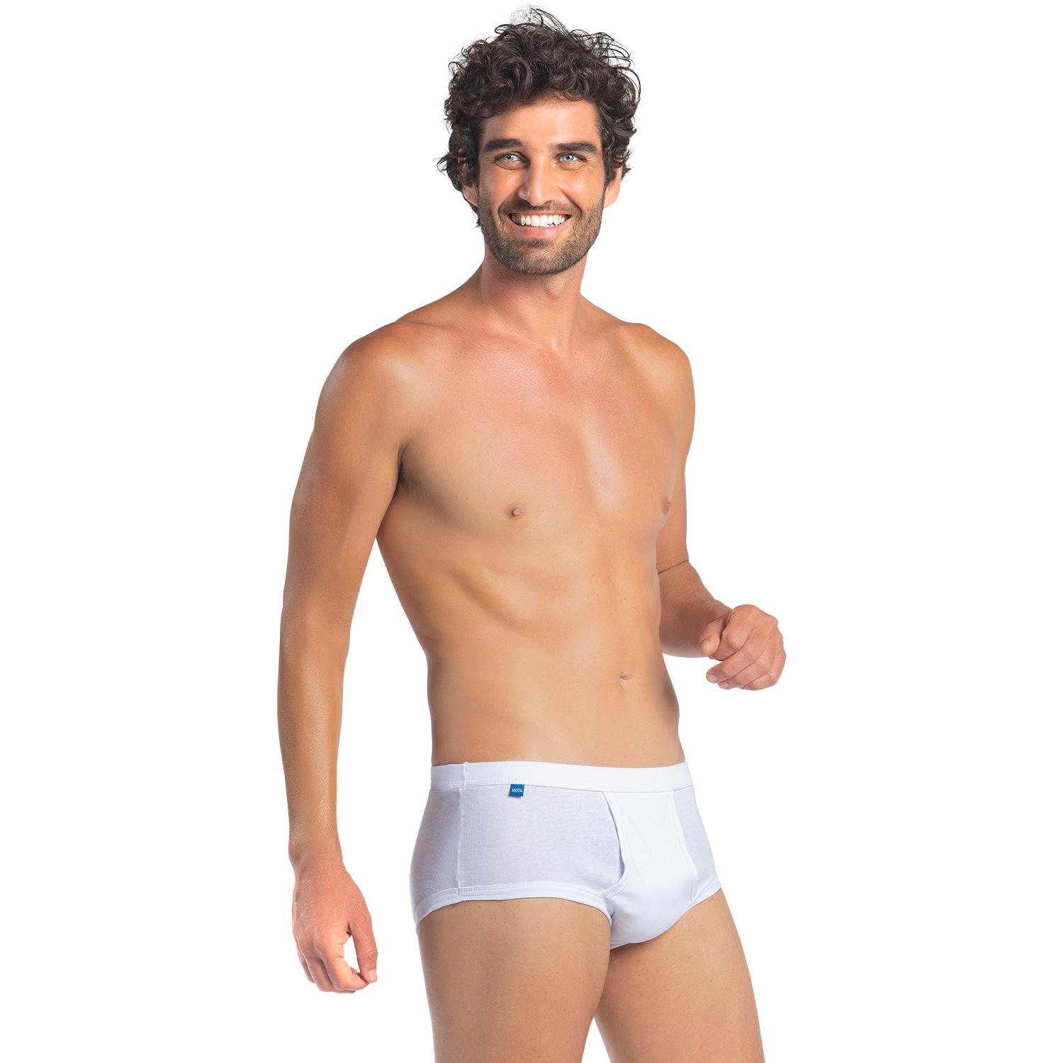 PACK X3 CALZÓN HOMBRE MOTA MT4029 CILLO ALGODÓN BLANCO - 2
