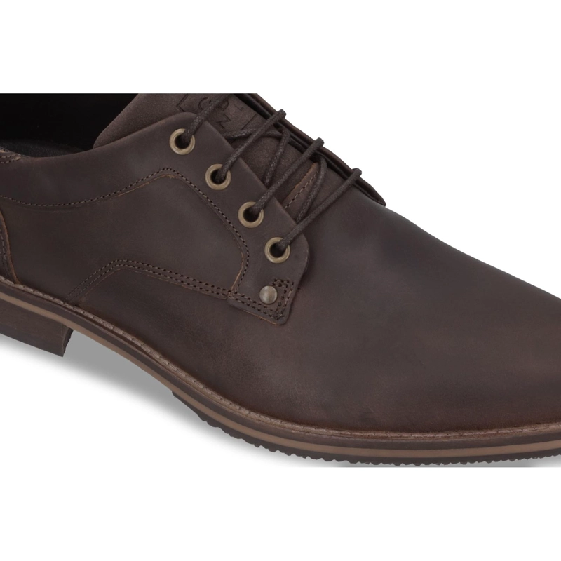 ZAPATOS FORMAL CASUAL HOMBRE CUERO DESK-0-13 CAFE ['ECOCUERO'] - 4