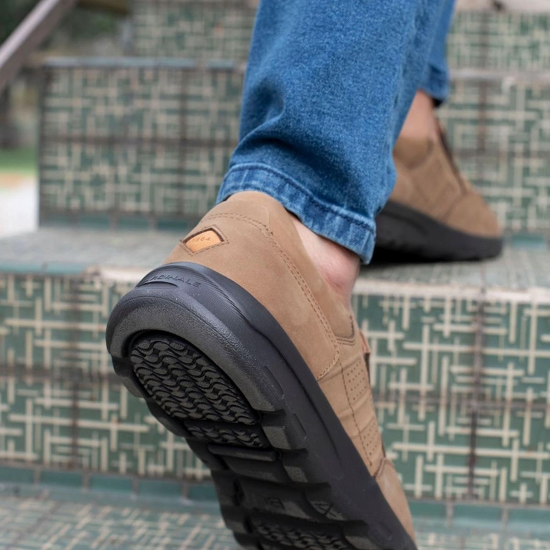 ZAPATILLAS SLIP-ON HOMBRE CUERO LIVIANAS X-LIGHT WALKER-3-02-TAUPE ['TEXTIL'] - 4
