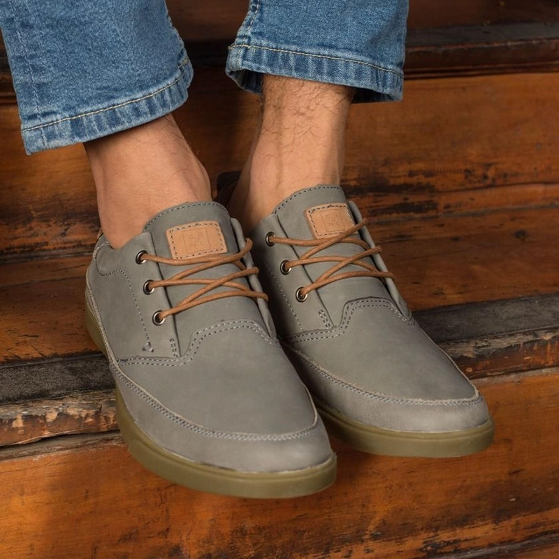 ZAPATILLAS URBANAS HOMBRE CUERO 24 FLEX OPORTO-0-01-GRIS - 5