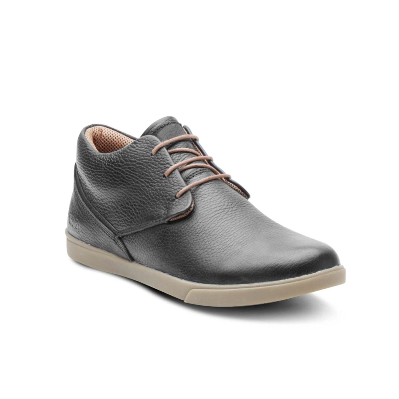 ZAPATILLAS CAÑA ALTA HOMBRE CUERO 24 FLEX OPORTO-6-06-NEGRO - 1