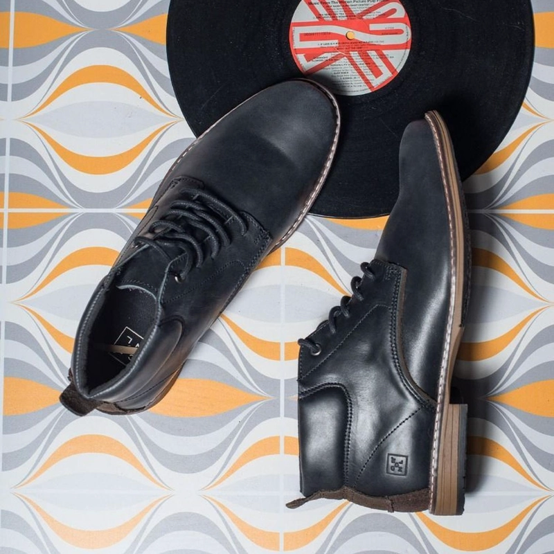 BOTINES HOMBRE DE CUERO YORK-6-47-NEGRO ['TEXTIL'] - 4