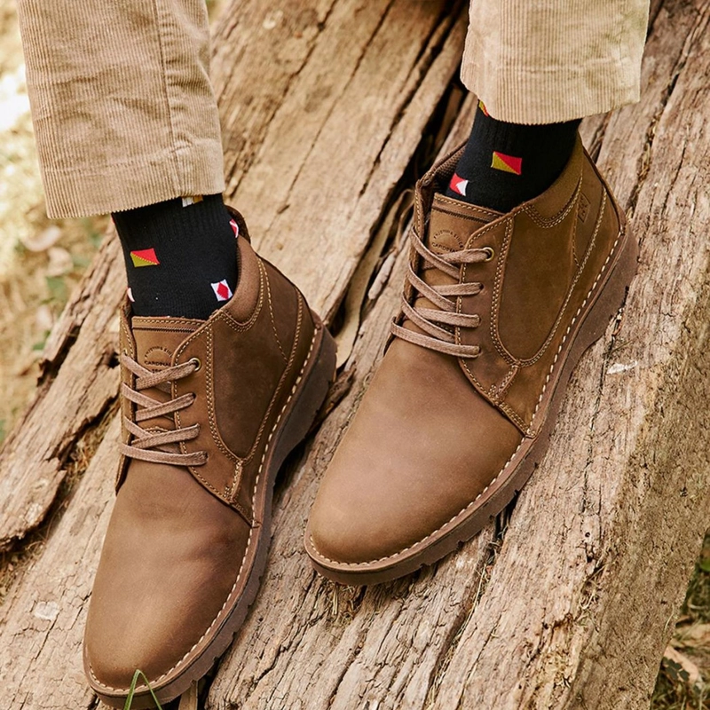 BOTINES HOMBRE CUERO BRUXTON-6-03 CAFE - 4