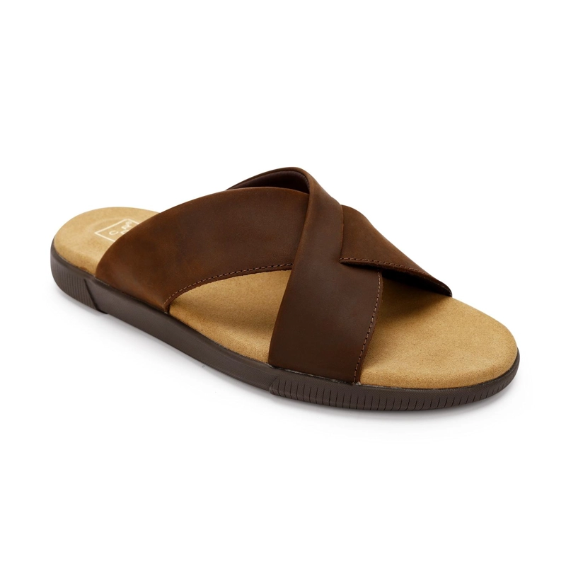 SANDALIAS HOMBRE CUERO HAKUNA-9-03 CAFE - 1