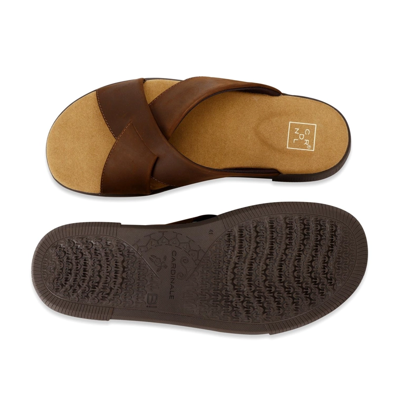 SANDALIAS HOMBRE CUERO HAKUNA-9-03 CAFE - 3