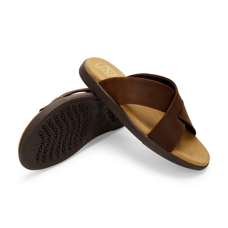 SANDALIAS HOMBRE CUERO HAKUNA-9-03 CAFE - 6