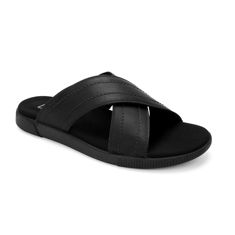 SANDALIAS HOMBRE CRUZADAS DE CUERO NEGRO HAKUNA CARDINALE - 1