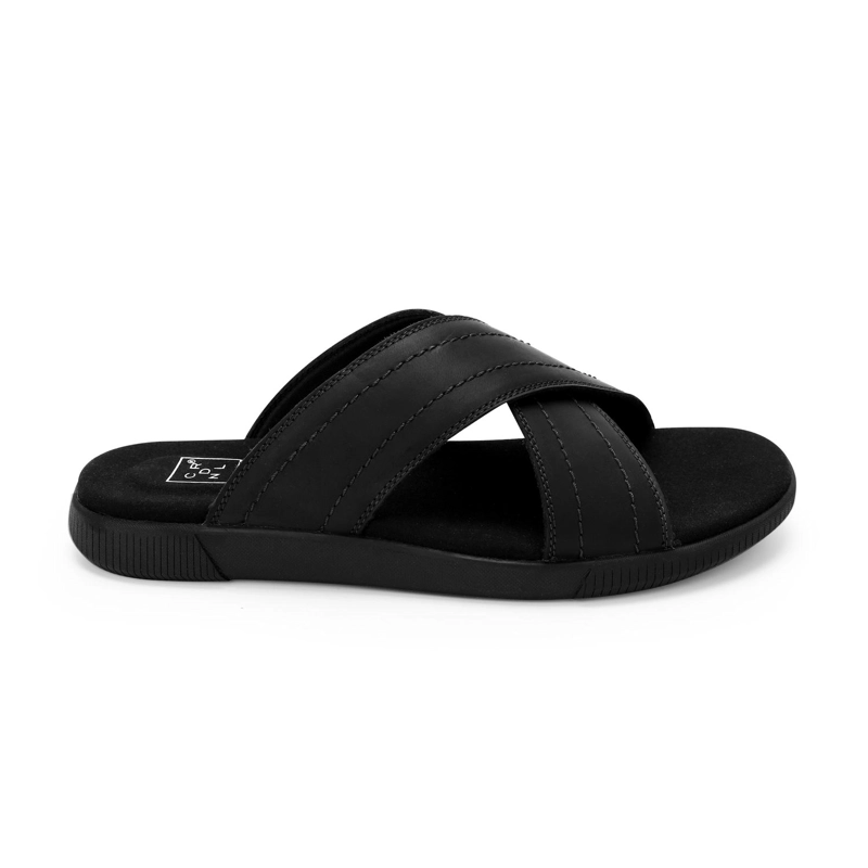 SANDALIAS HOMBRE CRUZADAS DE CUERO NEGRO HAKUNA CARDINALE - 2