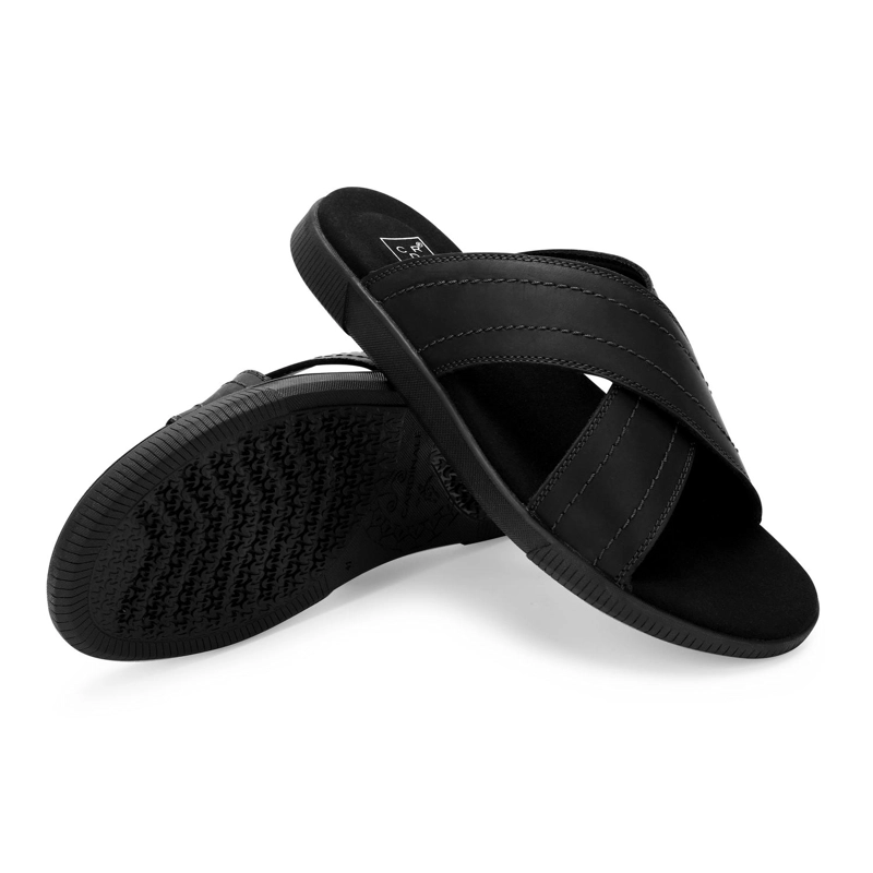 SANDALIAS HOMBRE CRUZADAS DE CUERO NEGRO HAKUNA CARDINALE - 6
