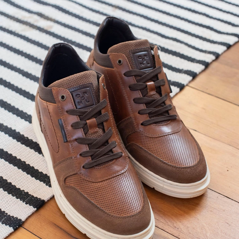 ZAPATILLAS URBANAS HOMBRE CUERO HAARLEM-0-57 BRANDY CARDINALE - 5