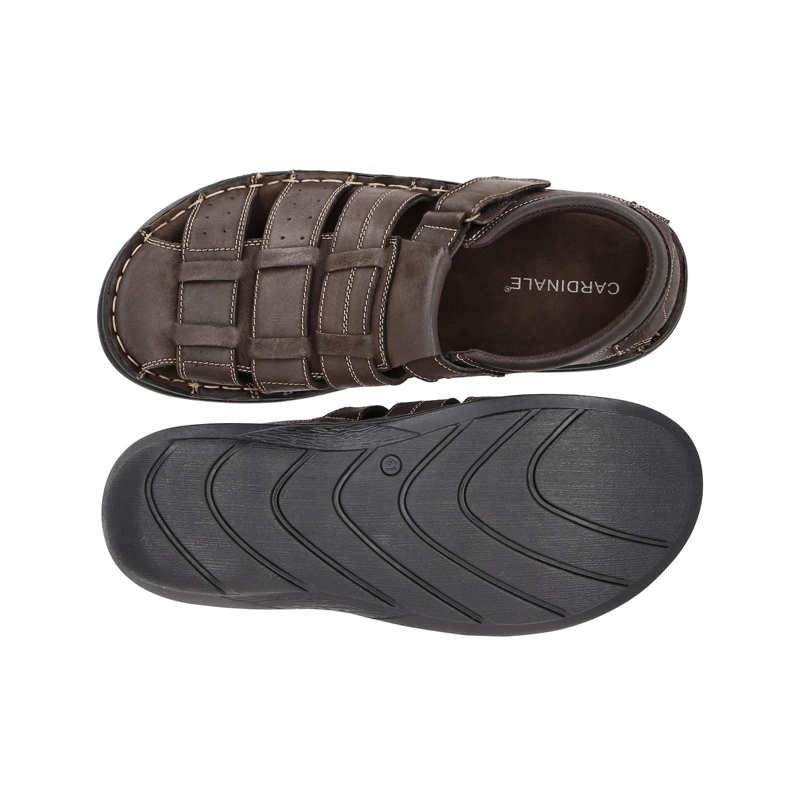 SANDALIAS CERRADAS HOMBRE CUERO CAFE OSCURO CAIRU CARDINALE - 3