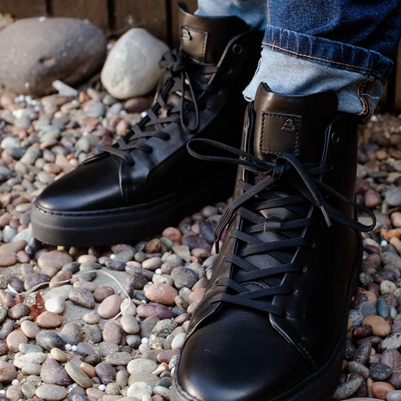 ZAPATILLAS CAÑA ALTA HOMBRE CUERO GLASGOW-6-45 NEGRO BULLBOXER - 4