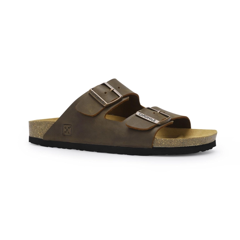 SANDALIAS HOMBRE CUERO ROSTOCK-9-01 CAFE - 1