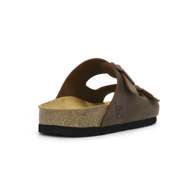 SANDALIAS HOMBRE CUERO ROSTOCK-9-01 CAFE - 4