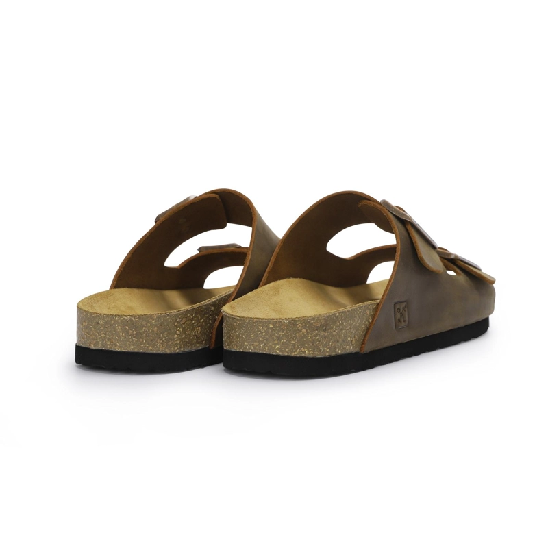 SANDALIAS HOMBRE CUERO ROSTOCK-9-01 CAFE - 5