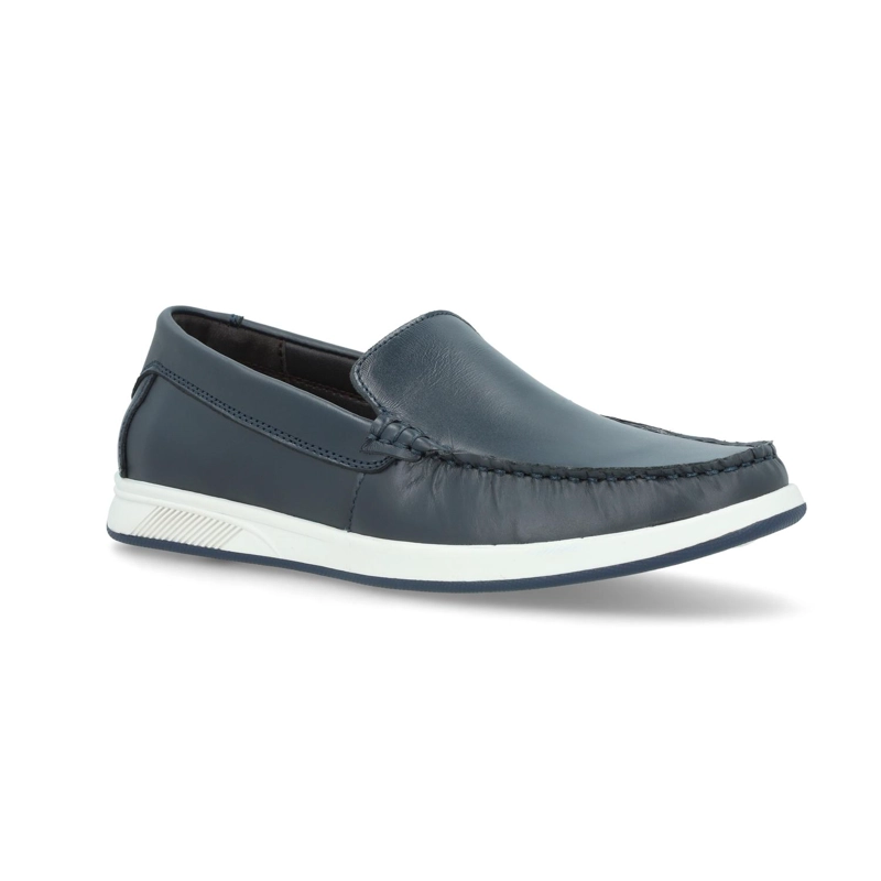MOCASINES HOMBRE CUERO FARO-4-04 AZUL CARDINALE ['ECOCUERO'] - 1