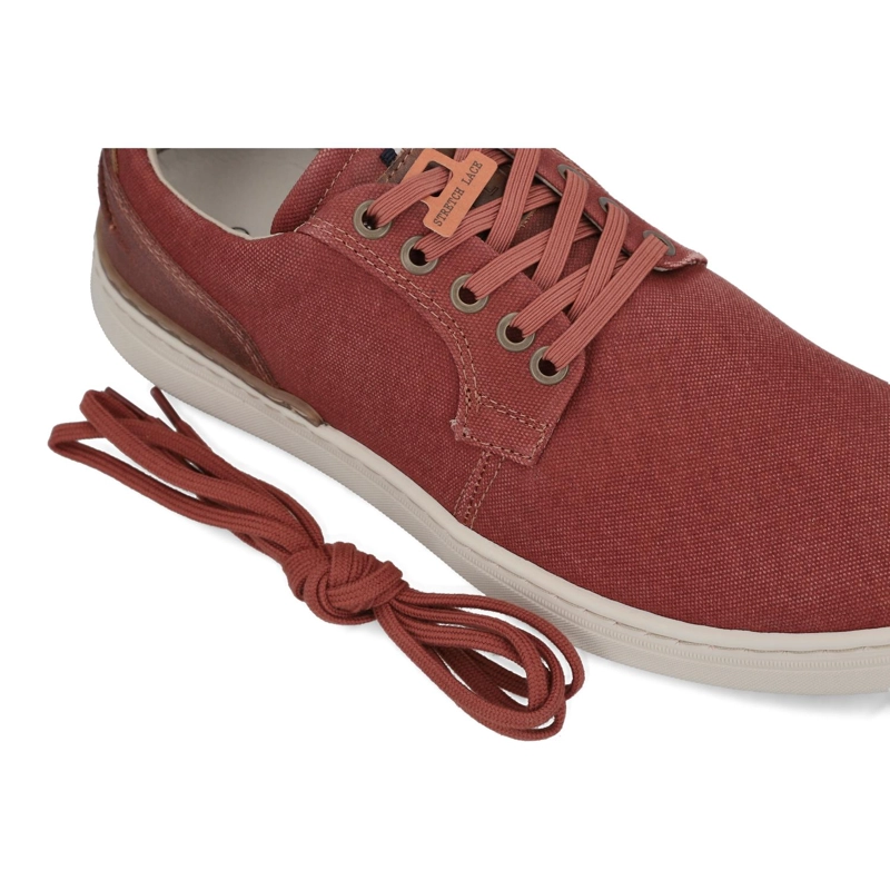 ZAPATILLAS HOMBRE TEXTIL CORDONES ESLASTICADOS BINN-0-82 ROJO CARDINALE - 4